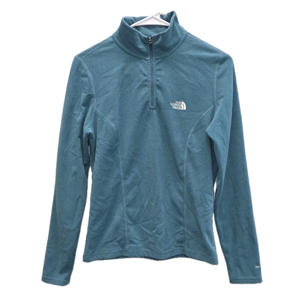 The North Face Sweater Womens Small Blue TKA 100 Polyester Fleece Mock Neck